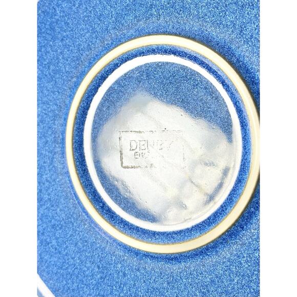 Denby “Imperial Blue” Set of 6 Stoneware Salad Plates 8 1/2” White Center - Picture 6 of 6